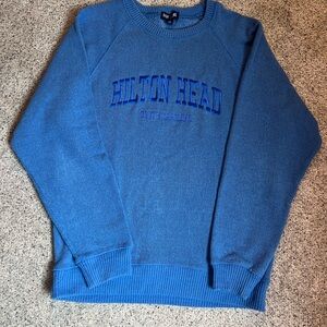 Hilton Head Island Knit Fleece Lined Sweatshirt Women’s Medium Blue, EUC